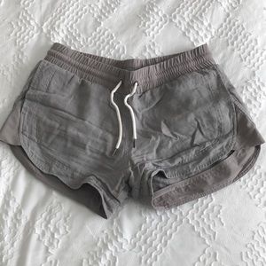 Athleta grey linen shorts